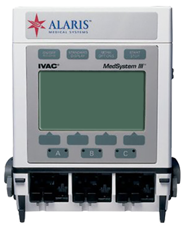 BD Alaris MedSystem III 2865 pole mounted pump. InfuSystem Equipment Catalog.