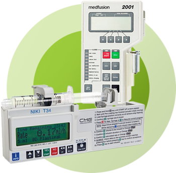 Image of syringe pumps featuring a clear digital display, showcasing numerical readings and indicators for measurement to request a quote.