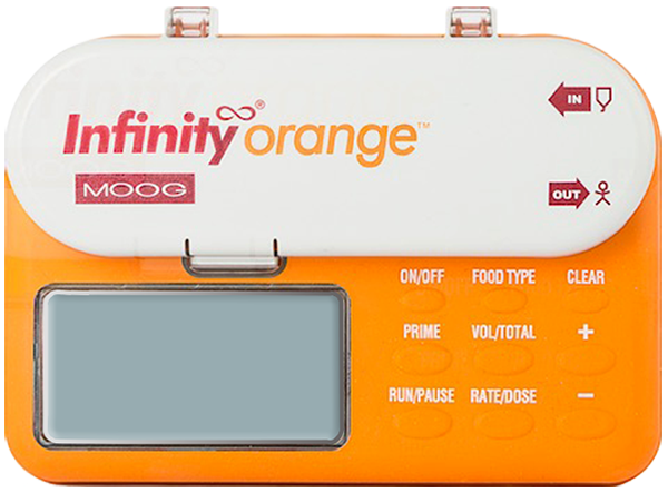 Moog Infinity Orange small volume enteral feeding pump. InfuSystem Equipment Catalog.