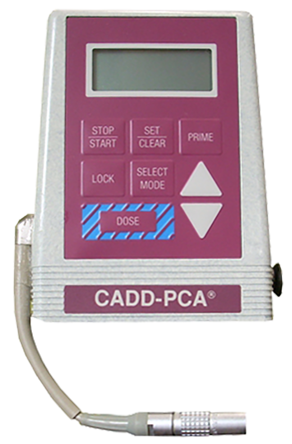 ICU Medical formally Smiths Medical CADD PCA-R, ambulatory infusion pump, CADD 5800-R, InfuSystem Equipment Catalog.
